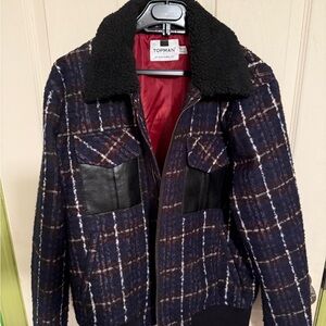 Topman Red and Black Plaid Jacket